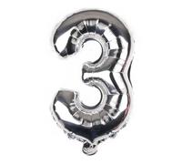 Ballon en aluminium en forme de chiffre 3 - 40 cm - Ballon d'anniversaire pour garçon et fille - Pour 1er anniversaire de garçon et fille - Pour 1er anniversaire de mariage - Ballons de remise de