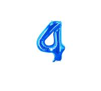 Ballon en aluminium en forme de chiffre 40 cm pour garçon et fille - Ballon d'anniversaire pour 1er 1, 18, 25, anniversaire de mariage, remise de diplôme, séance photo - bleu, chiffre 4