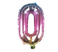 Ballon en aluminium en forme de chiffre 40 cm pour garçon et fille pour 1er 1er 18 25 ans, anniversaire de mariage, remise de diplôme, séance photo, décoration - dégradé de couleur numéro 0