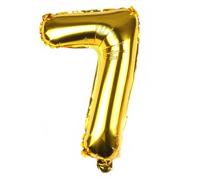 Ballon en aluminium en forme de chiffre 7 pour garçon et fille - 40 cm - Ballon d'anniversaire pour 1er 1, 18, 25, anniversaire de mariage, remise de diplôme, séance photo - doré