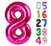 Ballon en aluminium en forme de chiffre 8 pour enfants - 101,6 cm - Décoration de fête d'anniversaire pour enfants - Ballon géant à paillettes pour fournitures de fête