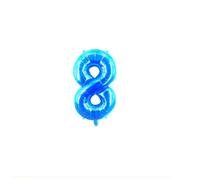 Ballon en aluminium en forme de chiffre pour garçon et fille - 40 cm - pour 1er 1, 18, 25, fête d'anniversaire, remise de diplôme, séance photo - bleu - chiffre 8