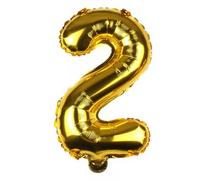 Ballon en aluminium en forme de chiffre pour garçon et fille - 40 cm - pour 1er 1, 18, 25, fête d'anniversaire, remise de diplôme, séance photo - doré chiffre 2