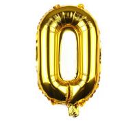Ballon en aluminium en forme de chiffre pour garçon et fille - 40 cm - pour 1er 1, 18, 25, fête d'anniversaire, remise de diplôme, séance photo - doré chiffre 0