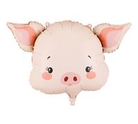 Ballon en aluminium en forme de cochon 61 x 36 cm pour air ou hélium, figurine animale, cochon, pour anniversaire d'enfant, fête prénatale, décoration de fête prénatale, rose