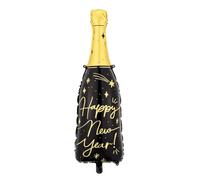 Ballon en aluminium géant bouteille Happy New Year 98 cm - Noir