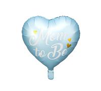 Ballon en aluminium glossy bleu mum to be 35 cm en coeur - Bleu - Taille Unique
