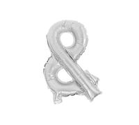 Ballon en aluminium - Lettre - Coloris au choix : argenté, doré, or rose - 40 ou 80 cm - Belle décoration pour toutes les occasions - 40 cm - Buchstabe & / Und argenté
