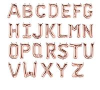 Ballon en aluminium - Lettre - Coloris au choix : argenté, doré, or rose - 40 ou 80 cm - Belle décoration pour toutes les occasions -, Rosé Gold, 40 cm - Buchstabe W