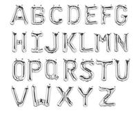Ballon en aluminium - Lettre - Coloris au choix : argenté, doré, or rose - 40 ou 80 cm - Belle décoration pour toutes les occasions - 100 cm - Buchstabe E argenté