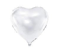 Ballon en aluminium Mylar en forme de cœur blanc 61 cm