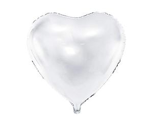 Ballon en aluminium Mylar en forme de cœur blanc 61 cm
