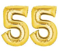 Ballon en aluminium numéro 55 XL or plus de 70 cm de haut - Foil Ballloon pour les fêtes d'anniversaire, les anniversaires et autres occasions festives (numéro 55)