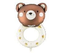 Ballon aluminium hochet petit ours 61 x 88 cm - Marron