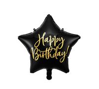 Ballon en aluminium PartyDeco « Joyeux anniversaire » 40 cm noir