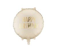 Ballon en aluminium Pastille Happy Birthday, 35 x 35 cm, crème, ballon à l'hélium ou à l'air, décoration d'anniversaire Beige multicolore