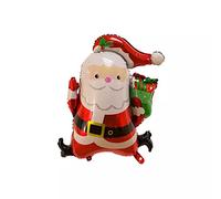Ballon en aluminium Père Noël avec cadeaux, environ 63 x 78,5 cm - Grand format XL Sapin de Noël à l'hélium Ballon gonflable à l'hélium Décoration de fête de Noël Décoration Kopper-24