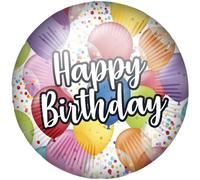 Ballon en aluminium + poids JOYEUX ANNIVERSAIRE 45 cm