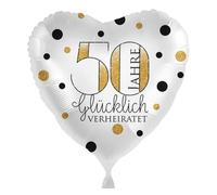 Ballon en aluminium pour noces d'or 50 ans heureux mariés Ballon décoratif 50e anniversaire de mariage 50e anniversaire de mariage 50e anniversaire de mariage | Fabriqué en UE | Cadeau pour couple de