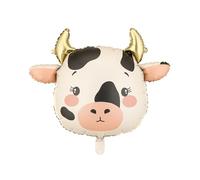Ballon en aluminium vache 57 x 47 cm pour air ou hélium, figurine animale, pour anniversaire d'enfant, fête prénatale, décoration de fête pour fêtes - Blanc, noir, rose