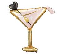 Ballon en aluminium verre de cocktail rose et or 126 x 93 cm - Doré