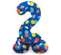Ballon en feuille debout des points colorés numéro 2 - 72 cm MOSELOTA G