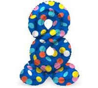 Ballon en feuille debout des points colorés numéro 8 - 72 cm MOSELOTA