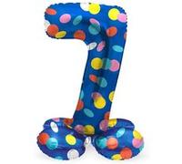 Ballon en feuille debout Dots colorés Figure 7 - 72 cm MOSELOTA