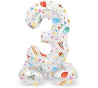 Ballon en feuille debout Joyful Party numéro 3 à 72 cm MOSELOTA G