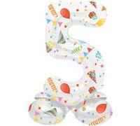 Ballon en feuille debout Joyful Party numéro 5 à 72 cm MOSELOTA