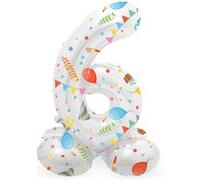 Ballon en feuille debout Joyful Party numéro 6 à 72 cm MOSELOTA G