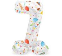 Ballon en feuille debout Joyful Party numéro 7 à 72 cm MOSELOTA G