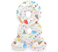 Ballon en feuille debout Joyful Party numéro 8 à 72 cm MOSELOTA G