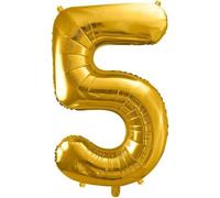 Ballon en feuille d'or en forme de chiffre "5", 86 cm - l'accessoire parfait pour toute célébration Célébrez votre fête avec cet élément décoratif unique