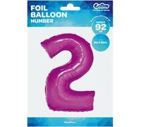 Ballon en feuille rose "Number 2" d'une longueur impressionnante de 92 cm - l'accessoire parfait pour les fêtes et les célébrations Rendez votre événement encore plus spécial