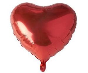 Ballon en film 'Coeur', diamètre: 450 mm, rouge