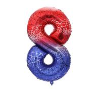 Ballon en Film d'Aluminium Numéroté sur le Thème l'Araignée, 101,6 cm Décoration de Fête Rouge Dessin Animé pour Anniversaire Garçon Baby Shower Anniversaire (Numéro 8)