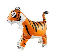 Ballon en Foil Géant Tigre Marcheur avec Roues, Ballon XXL Animal de la Forêt, Ballon 3D Tigre Debout pour Décor d'Anniversaire Enfant