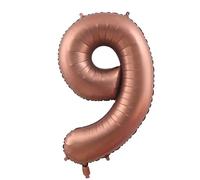 Ballon en forme de chiffre au chocolat - Chiffres d'anniversaire - Chiffres d'anniversaire - 100 cm - 40 zol - À l'hélium - Grand format - Décoration (Chocolate-9)