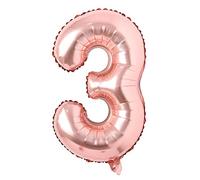 Ballon en forme de lettre de l'alphabet et chiffres or rose de 101,6 cm en feuille d'aluminium Mylar pour fête, mariage, enterrement de vie de jeune fille, anniversaire, fête prénuptiale, remise de