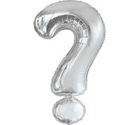 Ballon en forme de point d'interrogation argenté - 88cm