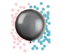 Unique – Kit de ballons latex révéler le sexe – 24" (61 cm) – confettis noirs – 54600