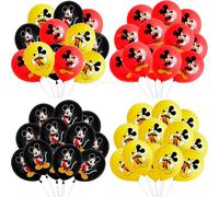 Ballon en Latex Mickey Mouse 12 pouces, 12 pièces/24 pièces, pour anniversaire, réception-cadeau pour bébé, ballons rouges et noirs, décorations de fête, jouets classiques A-1