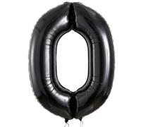 Ballon en mylar noir en forme de 0 pour tous les jours 86,4 cm