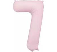 Ballon en papier d'aluminium rose en forme de chiffre '7', 86 cm - l'accessoire parfait pour les anniversaires et les occasions spéciales ! Rendez votre fête inoubliable !
