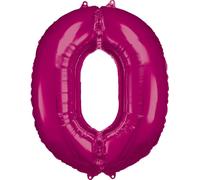 Ballon en plastique Amscan - chiffre 0 rose : Gonflé à l'hélium Ballon en plastique : gonflé à l'hélium