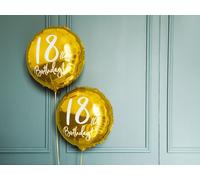 Ballon en plastique avec écriture 18th Birthday 45cm or