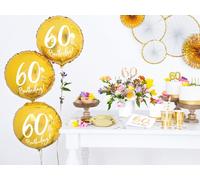 Ballon en plastique avec écriture 60th Birthday 45cm or