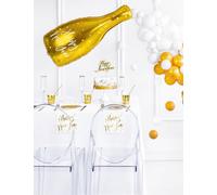 Ballon en plastique Bouteille de champagne Nouvel An "Happy New Year" noir
