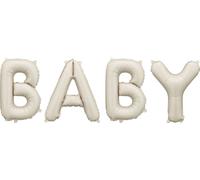 Ballon en plastique écriture "BABY" 140x43cm | Beige mat